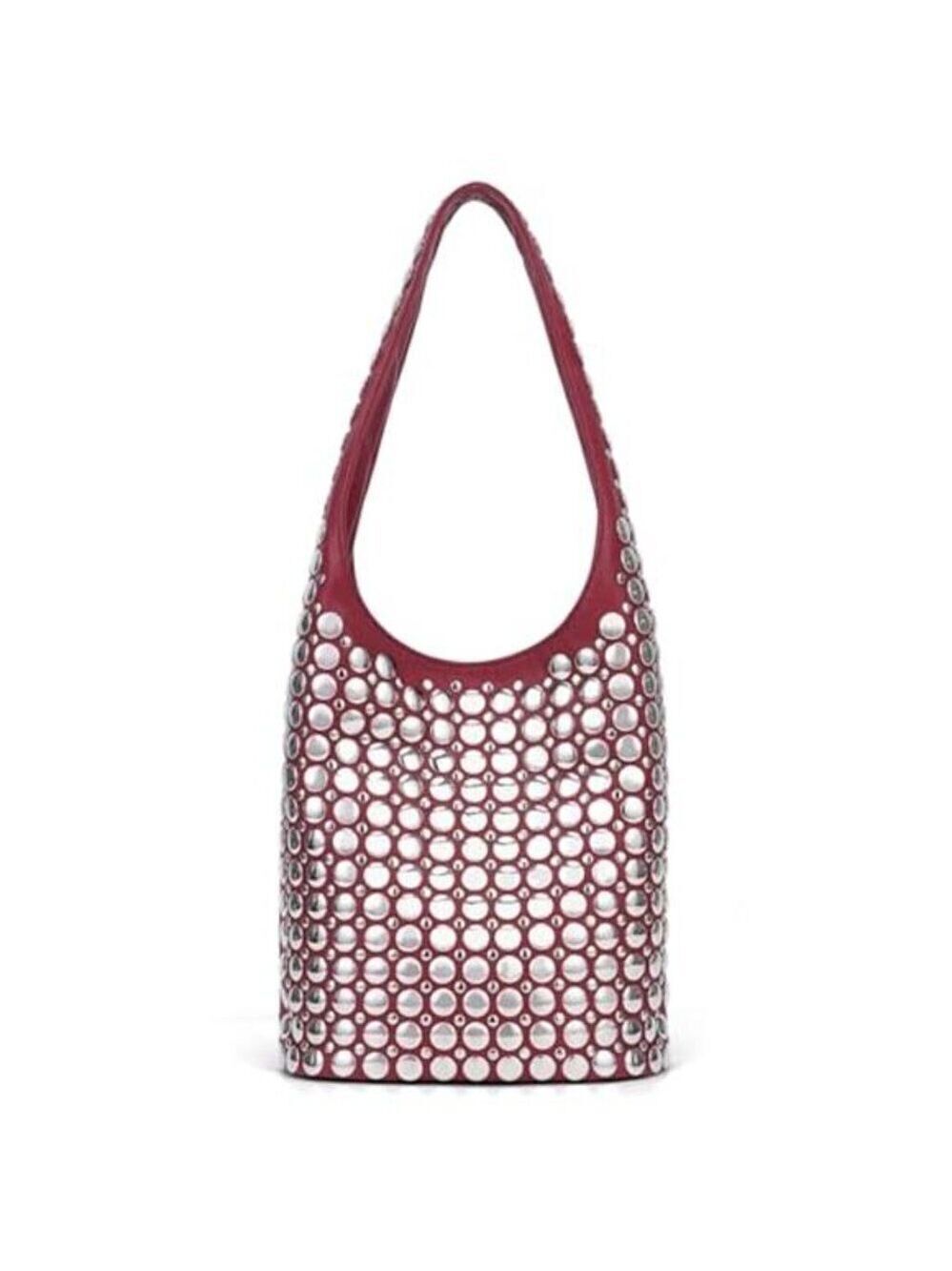 Vegan Leather Studded Tote Bag Women Y2K Hobo Shoulder Purse